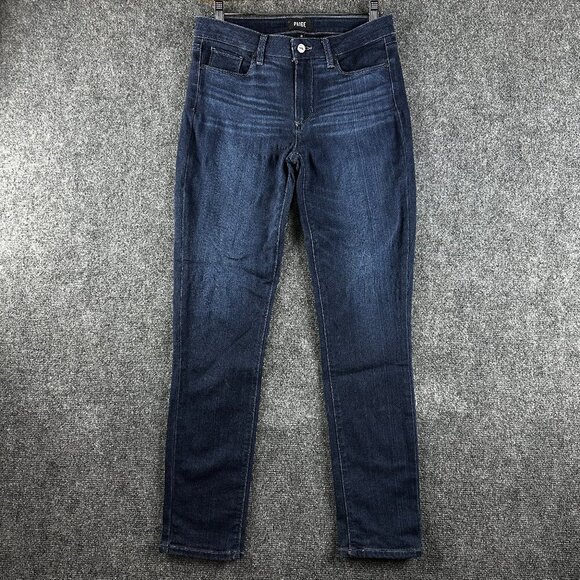 Paige Jeans Womens 30 Skyline Skinny Dark Wash Cotton Stretch Pockets - Picture 1 of 11